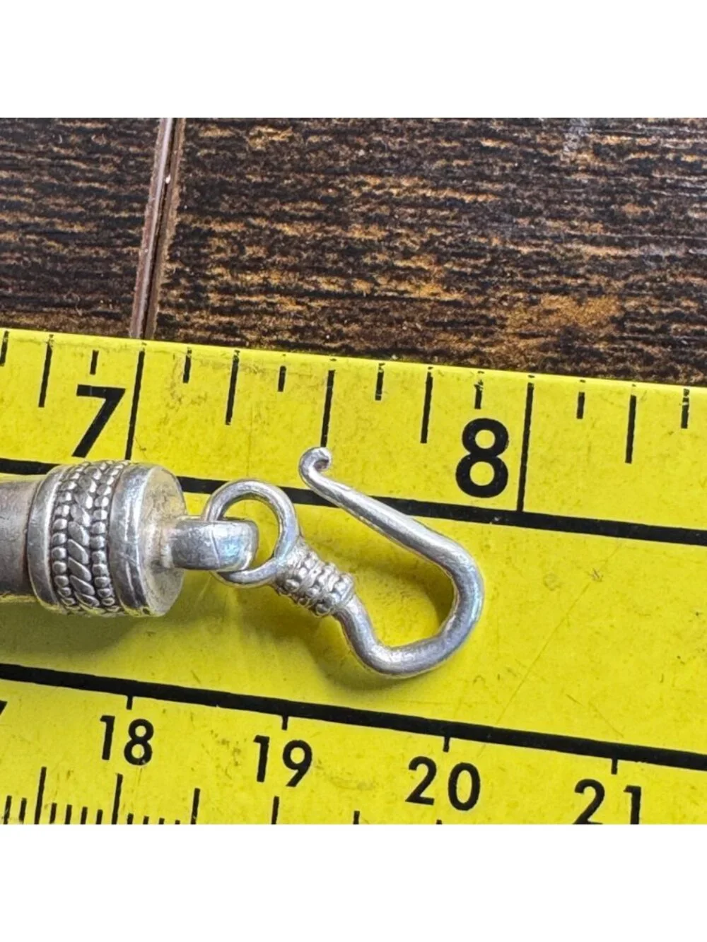 Heavy Rope Chain Bracelet Hook Closure Sterling Silver 925 Size 8